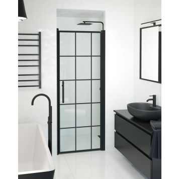 Camargue Skärgård brusedør Frame klar/sort H198 cm - flere bredder