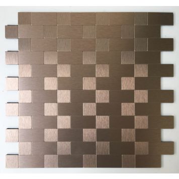 Mosaik Steel Brick selvklæbende bronze 30,5x30,5 cm