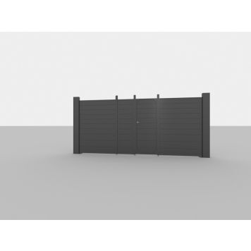 Allview væg m/dørmodul gråsort komposit plank t/Cubus 