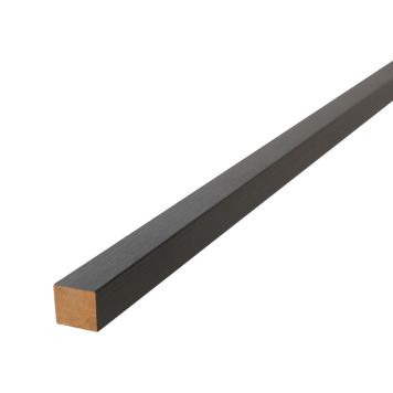 Afslutningsliste til akustikpanel Unika sort eg 22x25x3000 mm 2 stk