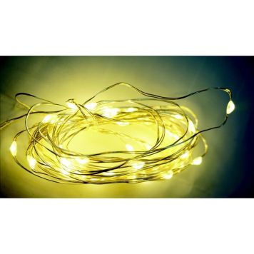 Veli Line LED lyskæde 24 varm hvid m/timer 2,4m IP20