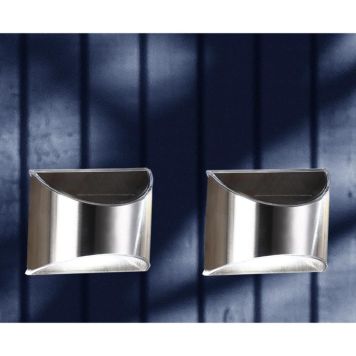 Veli Line solar-væglampe metal 8x10 cm 2 stk.