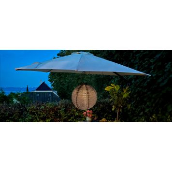 Veli Line solar lanterne tekstil mørkegrå Ø25 cm
