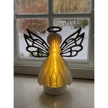 Veli Line engel med lys papir 24x24 cm