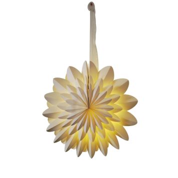 Veli Line julestjerne med lys papir hvid 40 cm