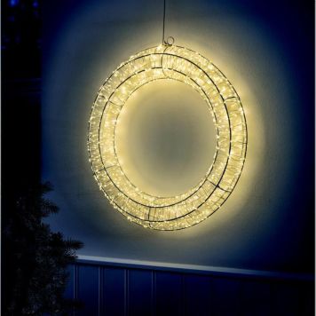 Veli Line LED krans med lys og timer 38x8cm varm hvid