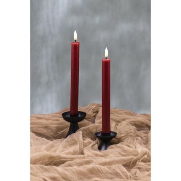 Veli Line 3D LED-kronelys 2-pak rød H25 cm