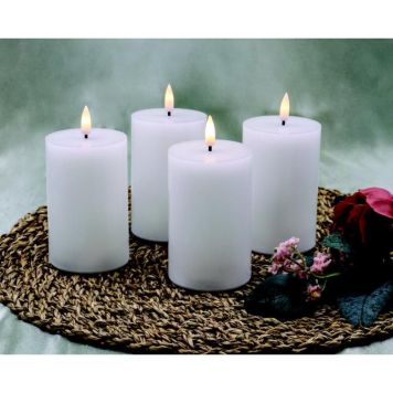 Veli Line LED-adventsvokslys 4-pak hvid Ø6,5x10 cm