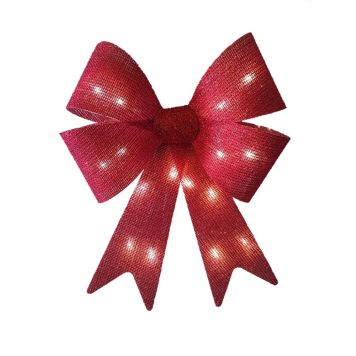 Veli Line julesløjfe med lys IP44 rød 40x50 cm