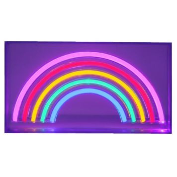 Neon skilt RAINBOW 24X13cm USB 