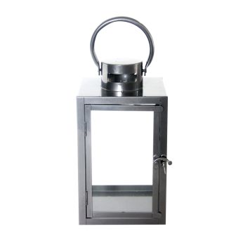 Garden Life lanterne metal sølv H28 cm