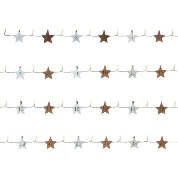 Y-Connetion indendørs LED lyskæde med træstjerner 2,3 m