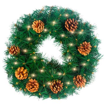 Y-Connection indendørs julekrans med lys plast Ø45 cm