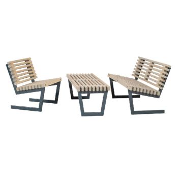 Plus møbelsæt Siesta med stort bord grundmalet