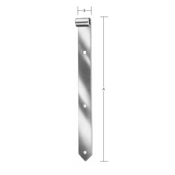 Stabelhængsel forzinket 400 x 37 mm (A x B)