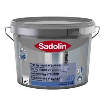 Sadolin træ- og metalmaling V Super 40 halvblank flere str.