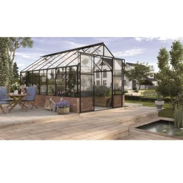 Vitavia drivhus Cassandra 11,5 m² sort 3 mm hærdet glas