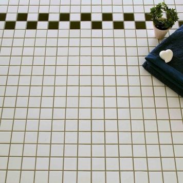 Mosaikflise hvid mat gulv/væg 48x48 mm 1 m²