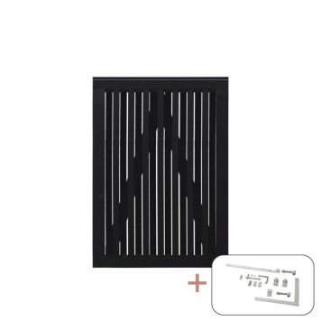 Plus enkeltlåge Nagano sort 140x100 cm inkl. beslag