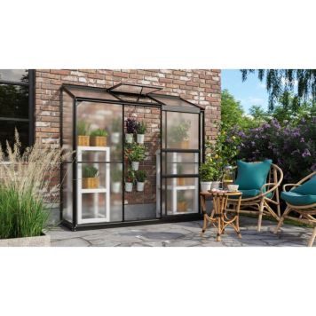 Vitavia vægdrivhus Ida 1,3 m² sort 4 mm poly 