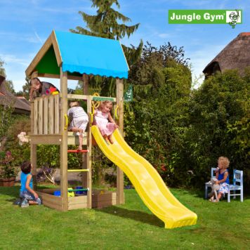 Jungle Gym legetårn Home trykimprægneret træ gul 289x114x286 cm