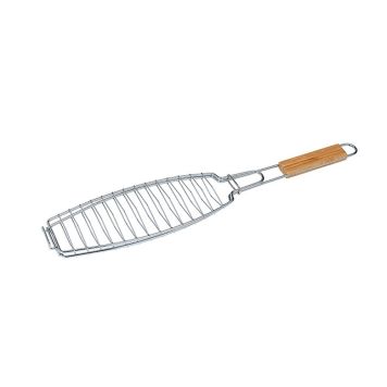 Grillstar fiskeholder træ/stål 56 cm