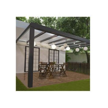 Palram terrasseoverdækning Stockholm 3,4x5,2 m inkl. gardiner