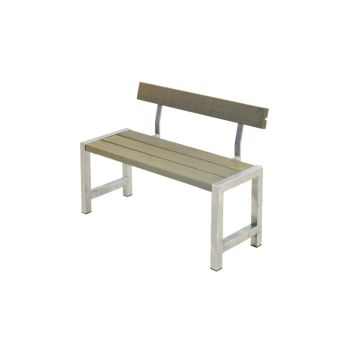 Plus cafébænk gråbrun m/ryglæn 127 x 38 x 81 cm