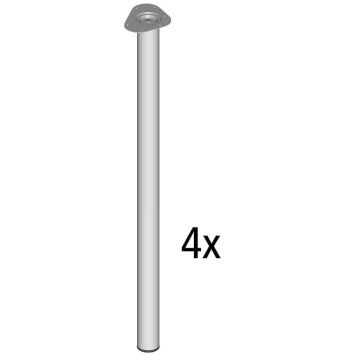 Element-System bordben grå 4 stk. Ø60x700 mm