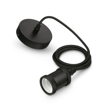 Philips fatningssæt Modern Cord sort E27 60 W