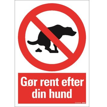 Pickup skilt gør rent efter din hund 33x23 cm