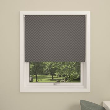 Debel Zig Zag rullegardin grå mørklægning - flere størrelser