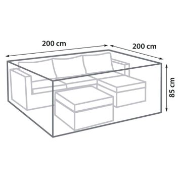 Sunfun overtræk til loungesæt sort 200x200x85 cm