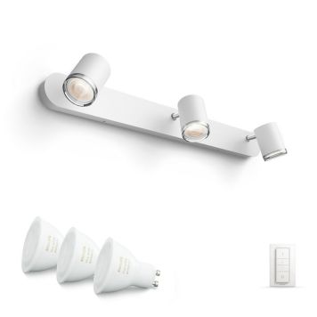 Philips Hue spotskinne Adore White Ambiance 3xGU10 IP44 inkl. lysdæmperkontakt