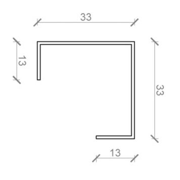 BMC samlemuffe blank 13x13x2500 mm