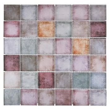 Mosaik square crystal mix farve 300X300X8 mm