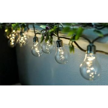 Starlux LED-lyskæde med 10 pærer batteri IP44 3 m 