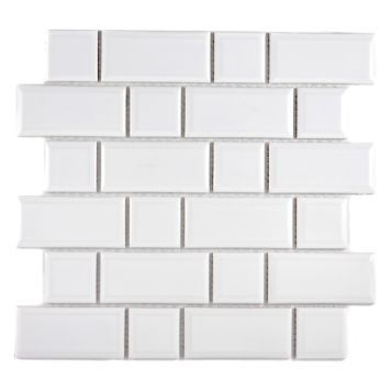 Mosaik Metro Uni Mix hvid 29,4 x 29,1 cm