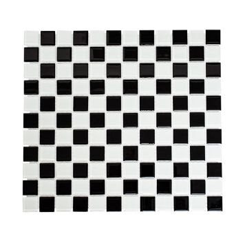 Mosaik CM 4148 sort/hvid glas 32,7x30,2 cm