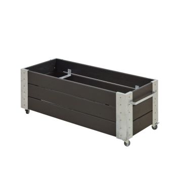 Plus blomsterkasse Cubic sort m/hjul 120 x 50 x 45 cm