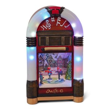 LED-juledekoration jukebox lille med musik multi H22 cm