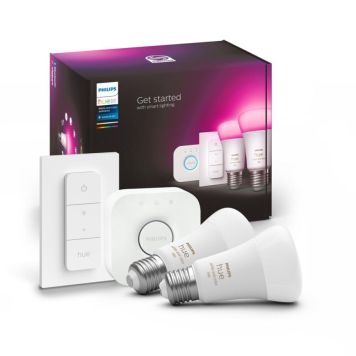 Philips Hue White and Color Ambiance startsæt 2 x E27 9 W inkl. Hue Bridge