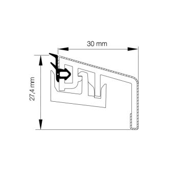 Primo FiberCore bundglasliste 27 x 30 mm 2,5 m hvid