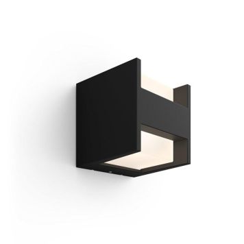Philips Hue væglampe Fuzo sort 9,1 W LED IP44 13x13 cm 