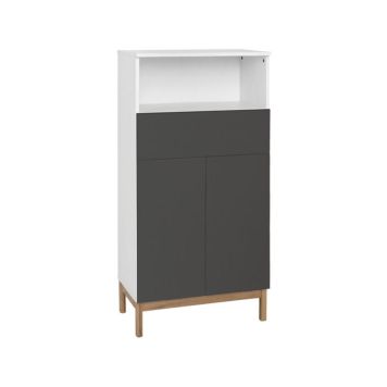 Notio Living reol m/2 låger 1 skuffe Mirza hvid/antracit/eg