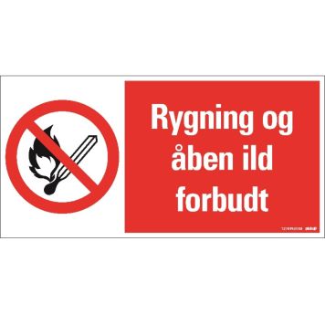 Pickup skilt rygning & åben ild forbudt 30x15 cm