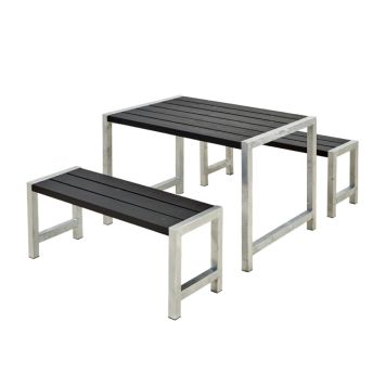 Plus cafébord-/bænkesæt sort