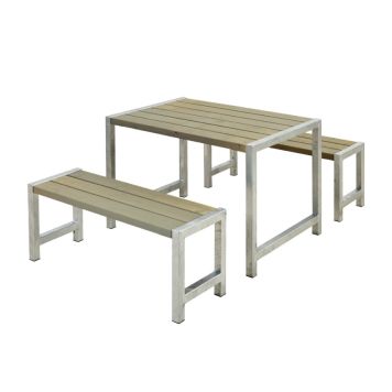 Plus cafébord-/bænkesæt gråbrun