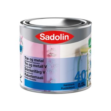 Sadolin træ- og metalmaling halvblank hvid 0,5 L 