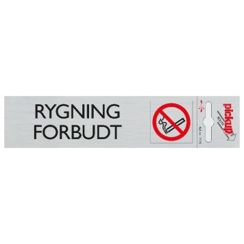 Pickup skilt rygning forbudt alu look 165x44 mm